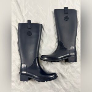 Tommy Hilfiger Tall Navy Rain Boots Waterproof Rubber Women Size 6
